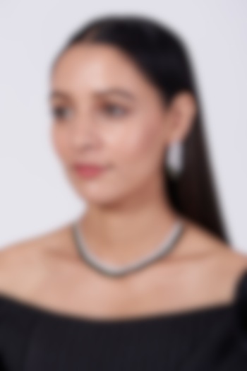 Rose Gold Finish Green Zircon Necklace Set by Aster at Pernia's Pop Up Shop