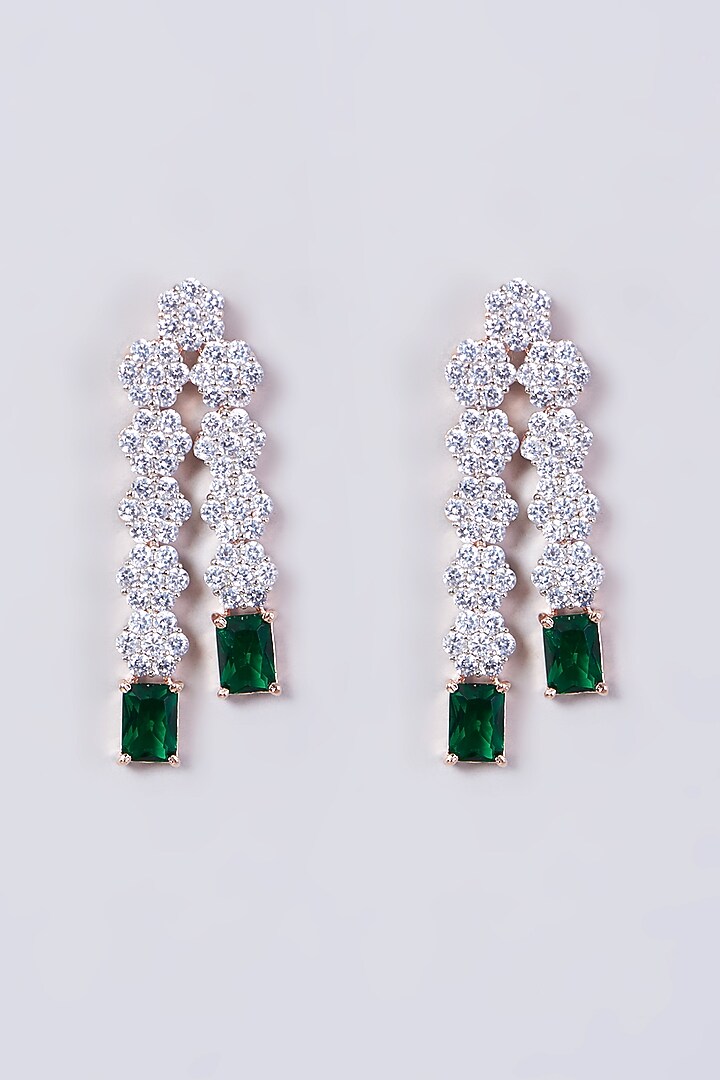 Rose Gold Finish Green Zircon Necklace Set by Aster at Pernia's Pop Up Shop