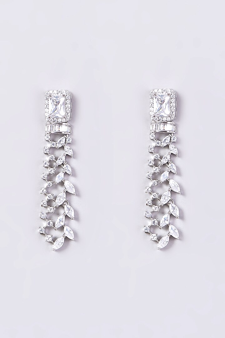 White Finish Faux Diamonds Necklace Set In Mixed Metal by Aster at Pernia's Pop Up Shop