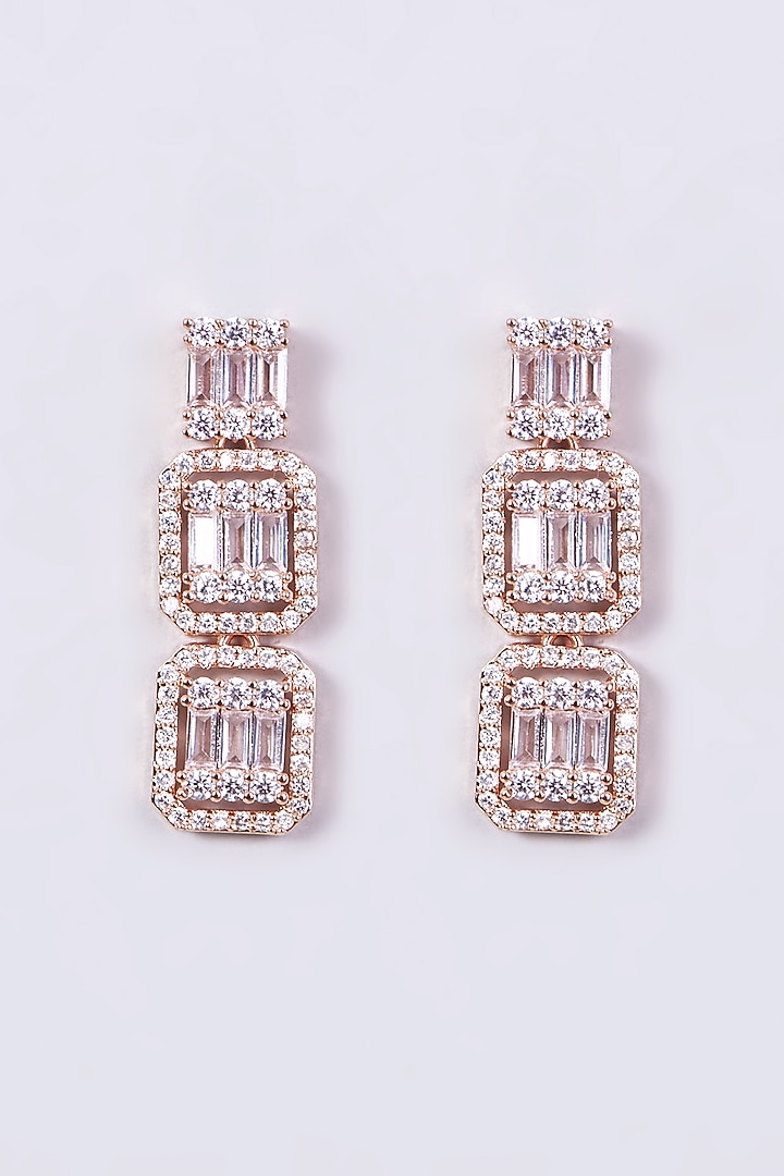 Rose Gold Finish Faux Diamond & Zirconia Necklace Set by Aster at Pernia's Pop Up Shop