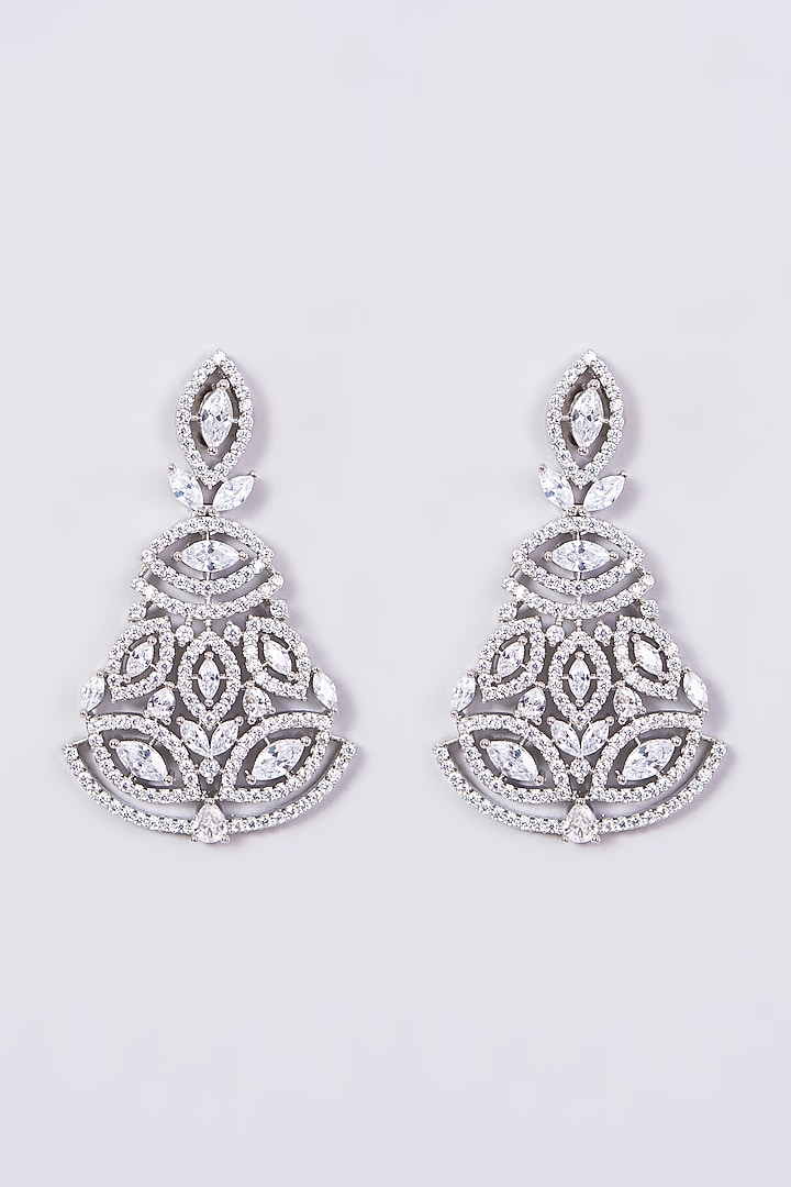 White Finish Faux Diamond Necklace Set by Aster at Pernia's Pop Up Shop