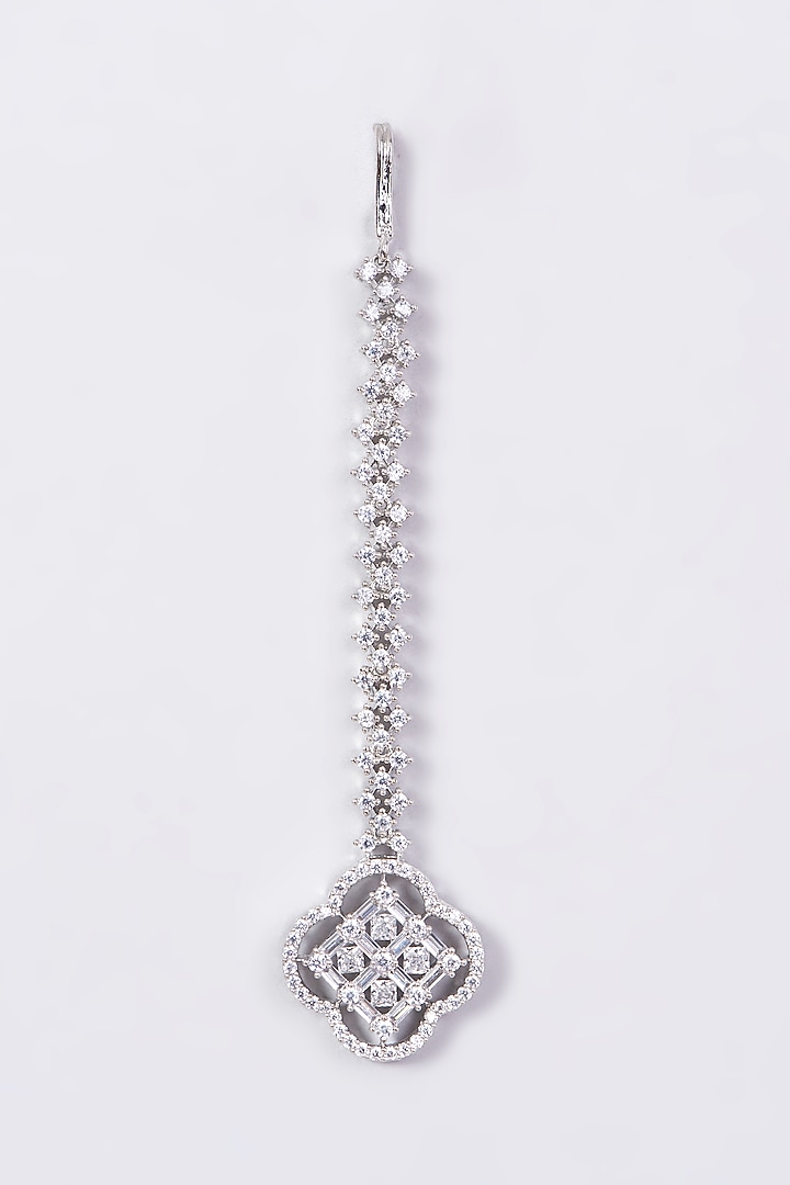 White Finish Faux Diamond Necklace Set by Aster at Pernia's Pop Up Shop
