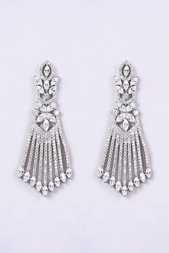 White Finish Necklace Set With Faux Diamond by Aster at Pernia's Pop Up Shop
