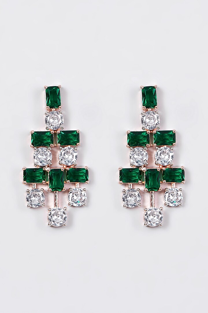 White Finish Green Stone Necklace Set by Aster at Pernia's Pop Up Shop