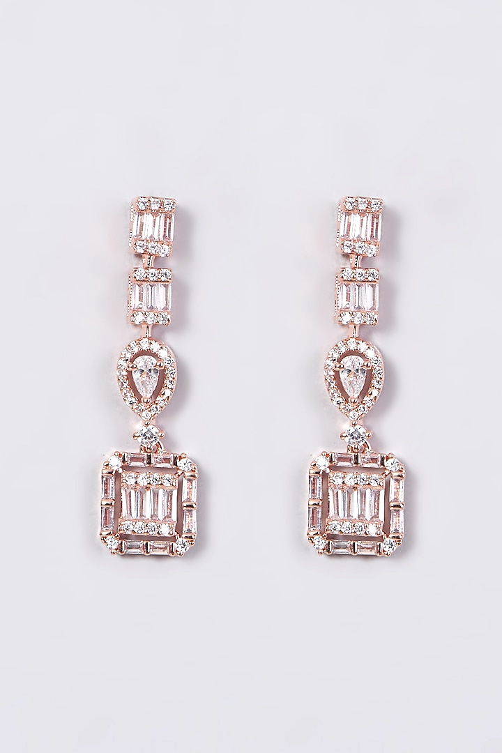 Rose Gold Finish Faux Diamond Necklace Set by Aster at Pernia's Pop Up Shop