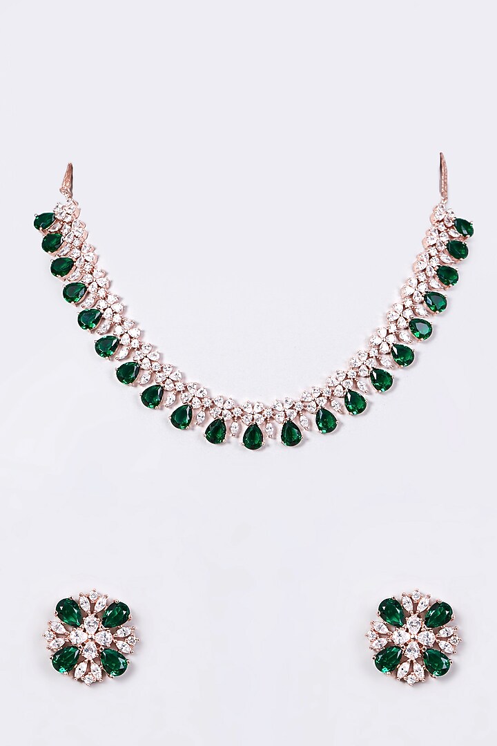 Rose Gold Finish Necklace Set by Aster at Pernia's Pop Up Shop