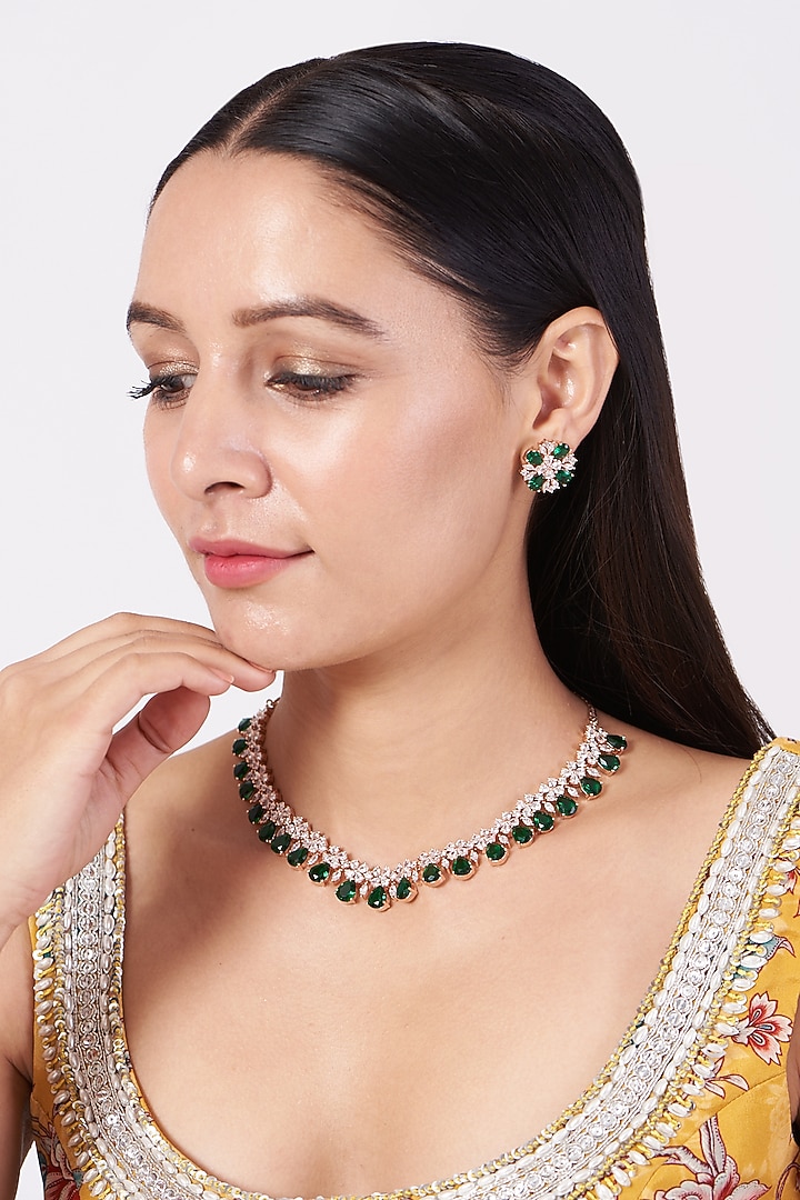 Rose Gold Finish Necklace Set by Aster at Pernia's Pop Up Shop