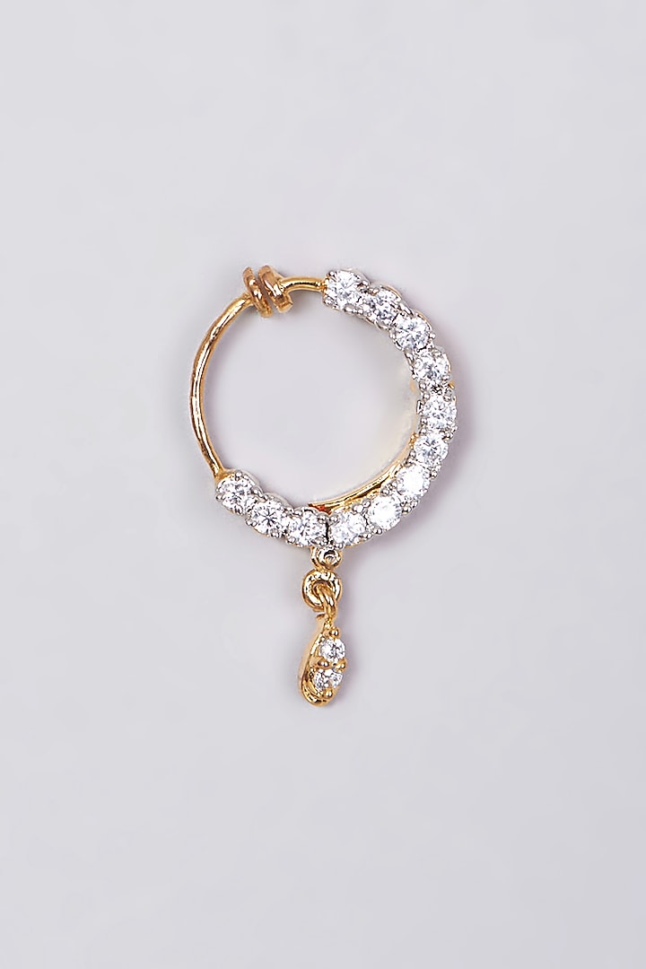 Gold Finish Faux Diamond Nose Ring by Aster at Pernia's Pop Up Shop