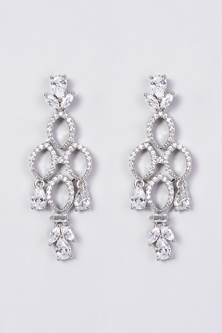 White Finish Faux Diamond Necklace Set by Aster at Pernia's Pop Up Shop