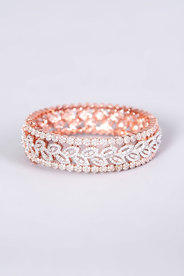 Rose Gold Finish Faux Diamond Bangle by Aster at Pernia's Pop Up Shop
