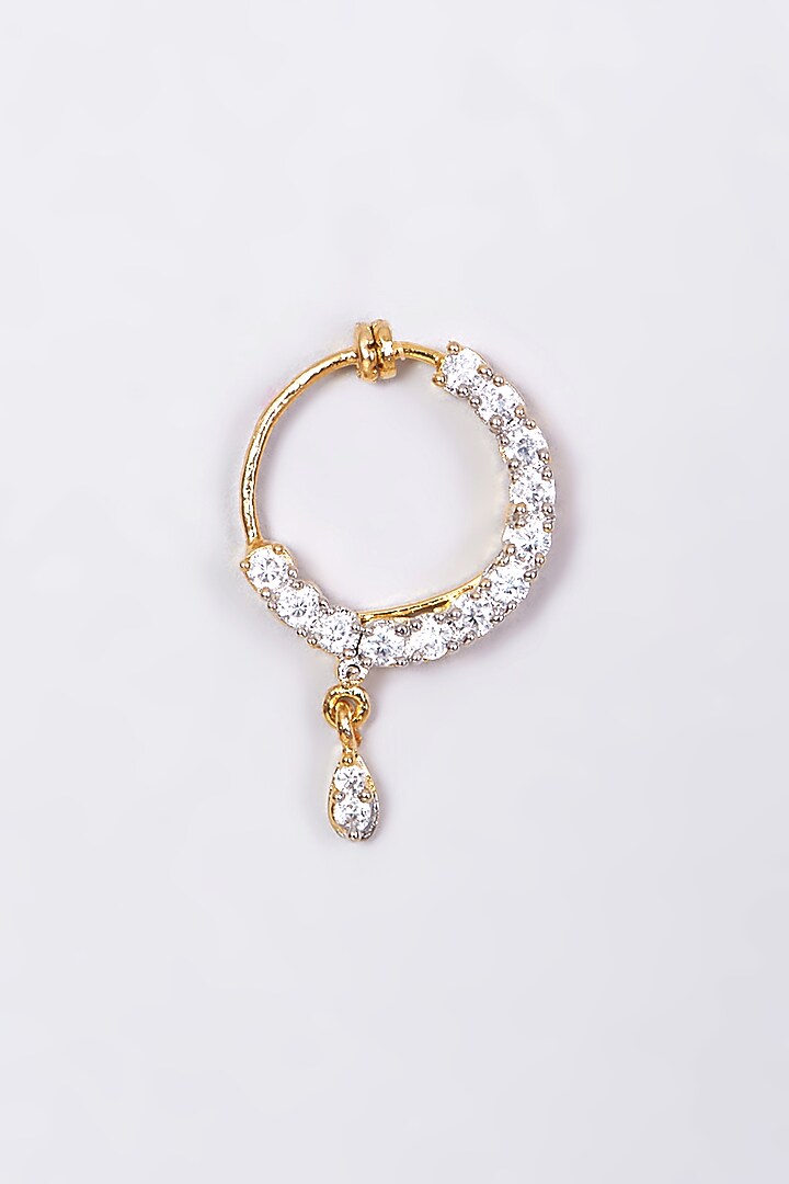 Gold Finish Zircon Nose Ring by Aster at Pernia's Pop Up Shop