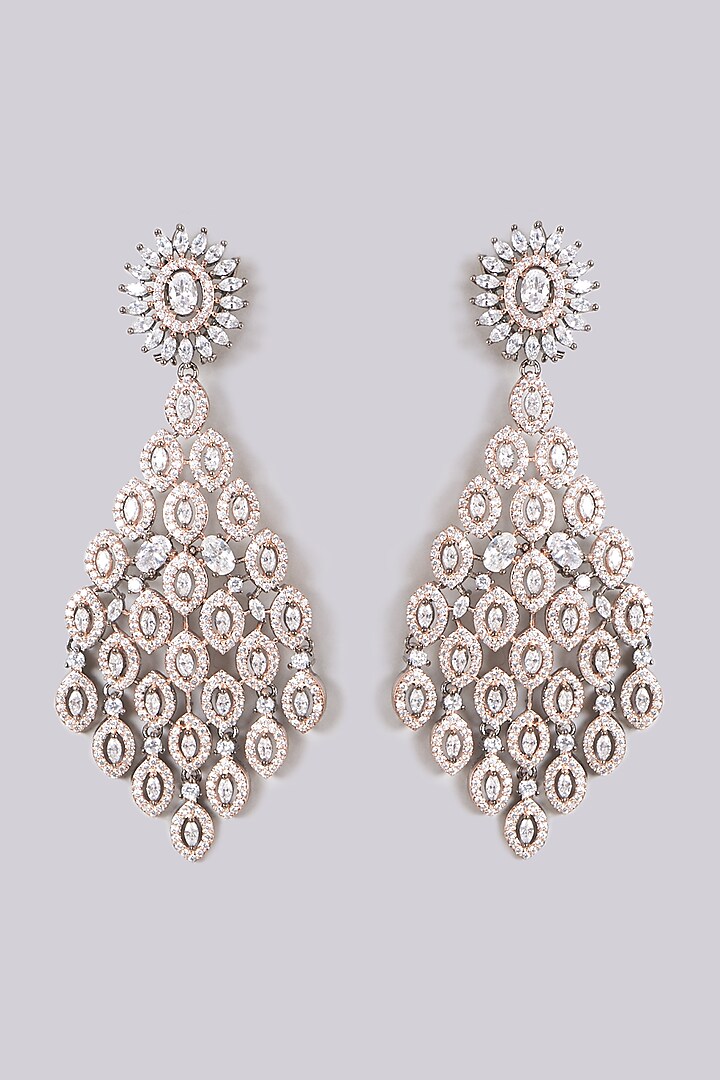 Two Tone Finish Faux Diamond Earrings Design by Aster at Pernia's Pop ...