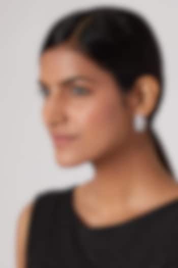 White Finish Diamond Bali Earrings by Aster at Pernia's Pop Up Shop