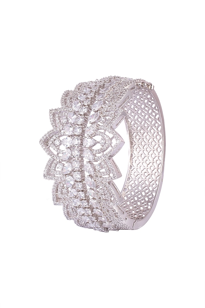 White Finish Openable Kada Bracelet by Aster at Pernia's Pop Up Shop