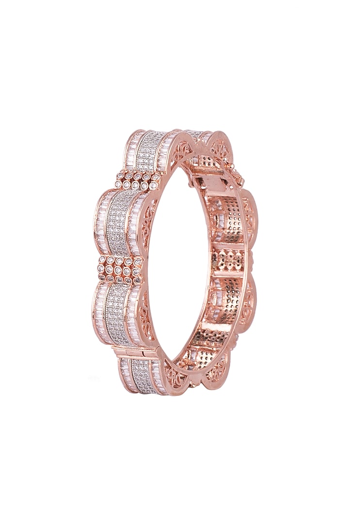 Rose Gold Finish Faux Diamonds Bangle by Aster at Pernia's Pop Up Shop