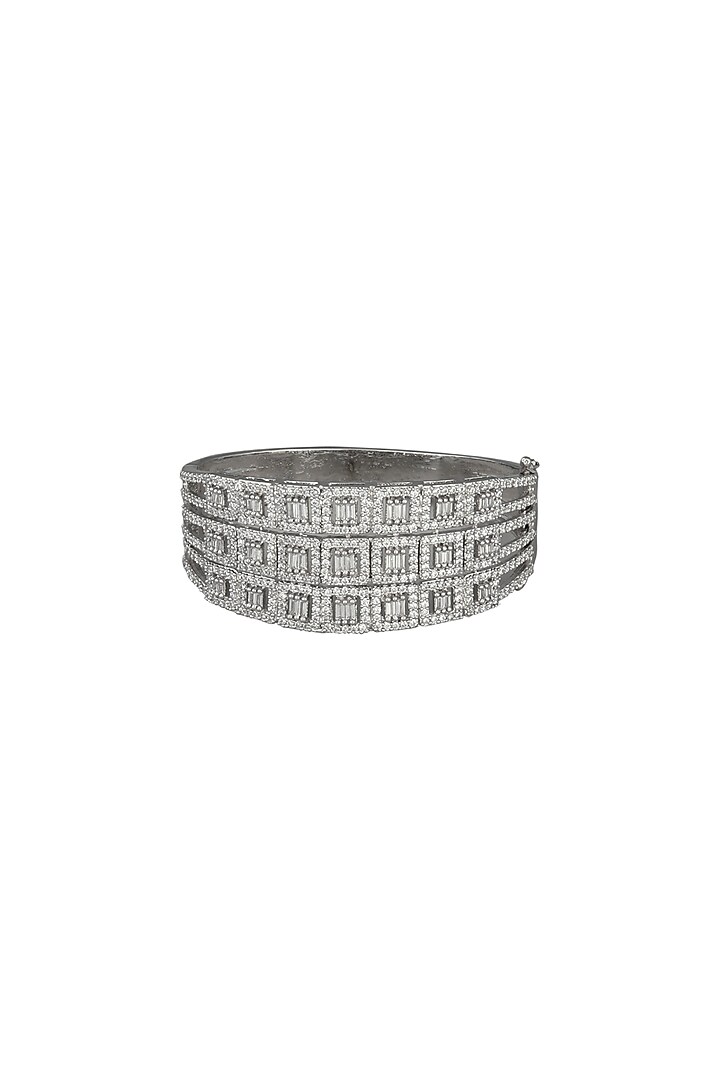 White Finish Diamond Bangle by Aster at Pernia's Pop Up Shop