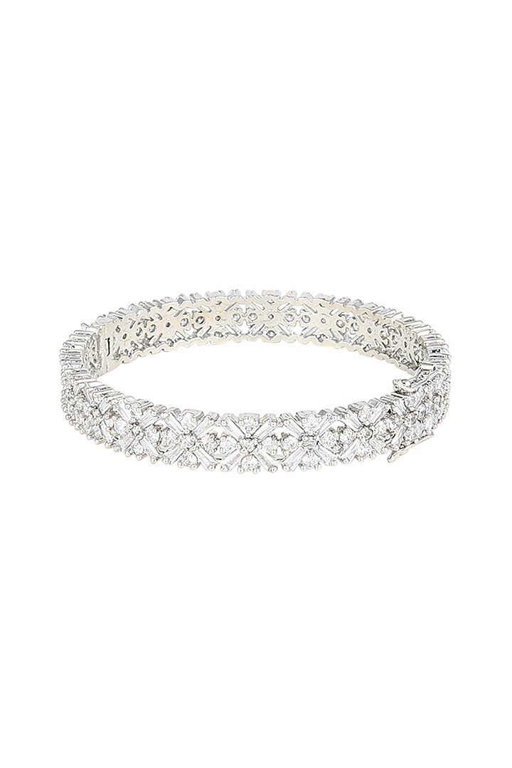 White Finish Diamond Bangles by Aster at Pernia's Pop Up Shop