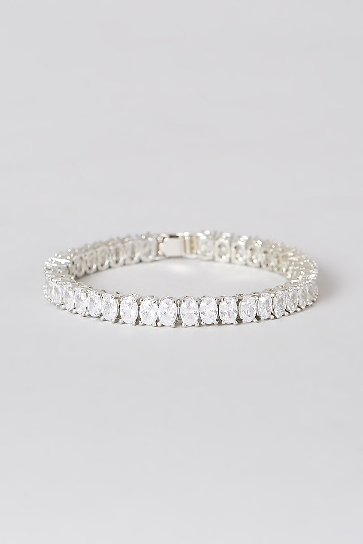 White Finish Zircon Bracelet by Aster at Pernia's Pop Up Shop