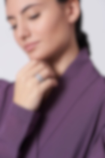 White Finish Zircon Ring by Aster at Pernia's Pop Up Shop