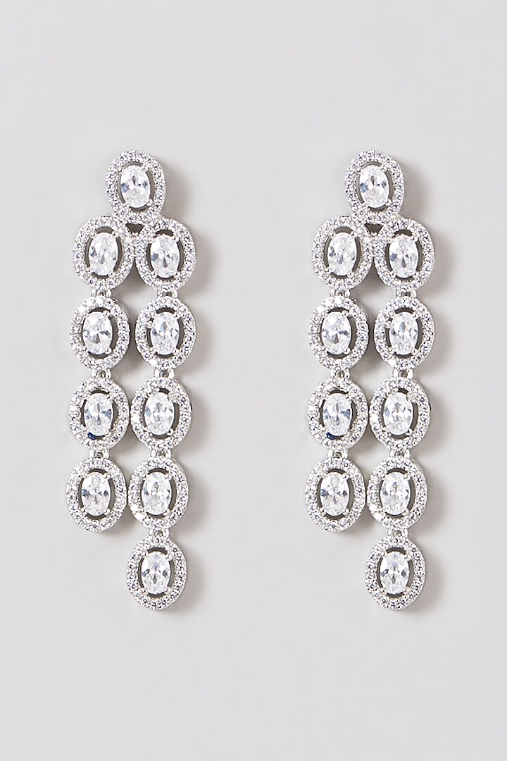 White Finish Faux Diamond Layered Necklace Set by Aster at Pernia's Pop Up Shop