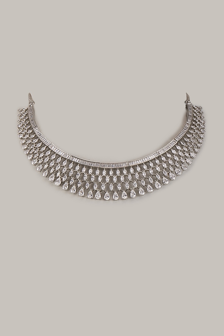 White Finish Zircon Necklace by Aster at Pernia's Pop Up Shop