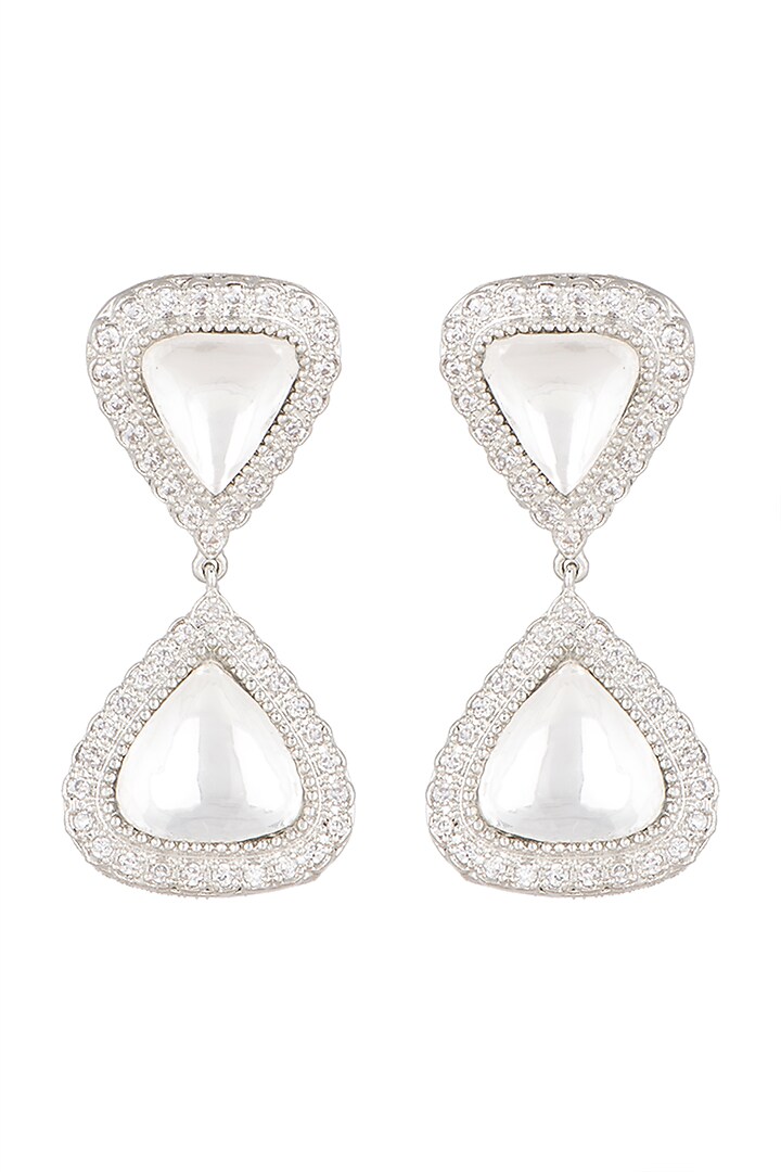 White Finish Kundan Earrings by Aster at Pernia's Pop Up Shop