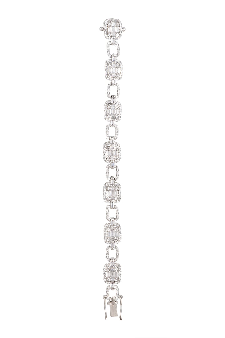 White Finish Flexible Diamond Bracelet by Aster at Pernia's Pop Up Shop