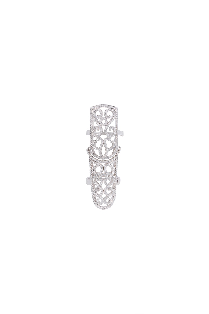 White Finish Diamond Ring by Aster at Pernia's Pop Up Shop