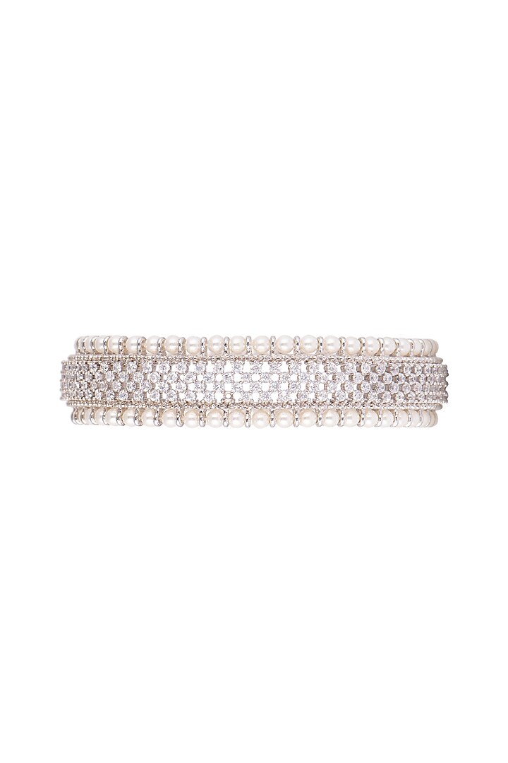 White Finish Faux Pearl Bangles by Aster at Pernia's Pop Up Shop