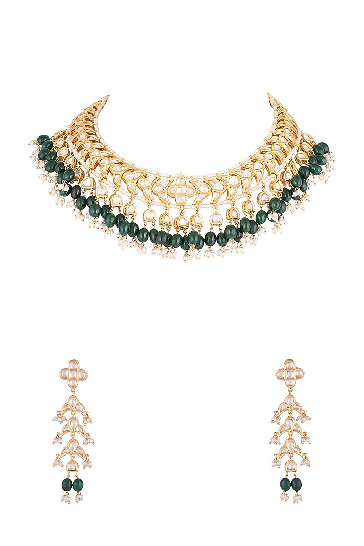 Gold Plated Faux Pearls Necklace Set by Aster at Pernia's Pop Up Shop