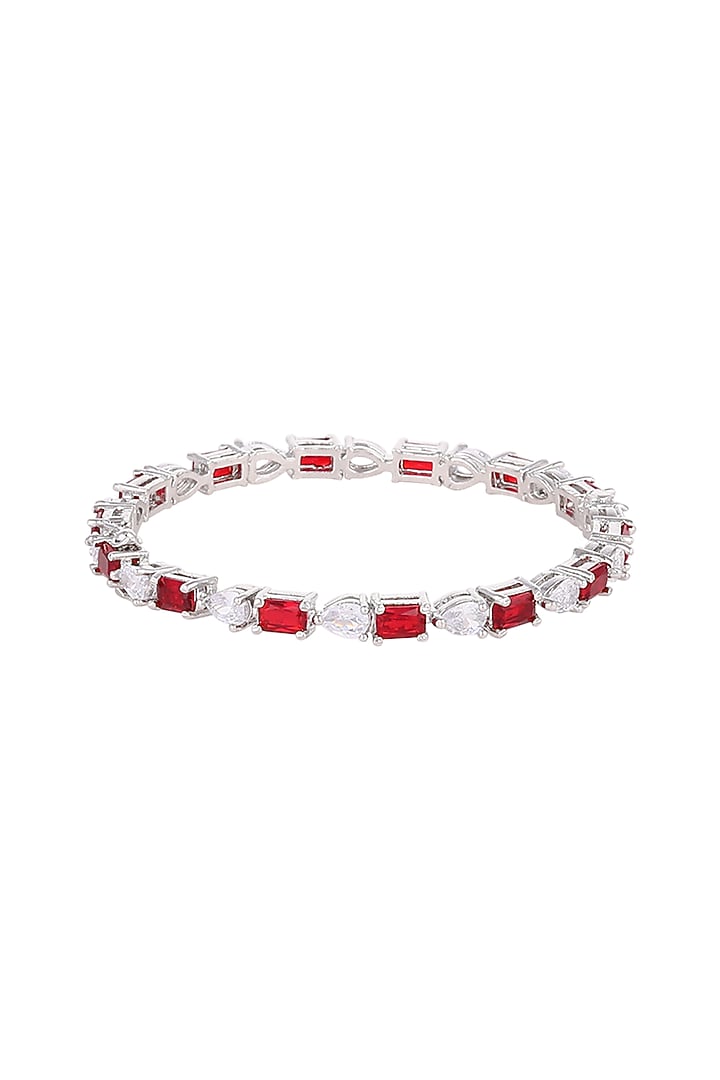 White Finish Faux Diamond Bangles by Aster at Pernia's Pop Up Shop
