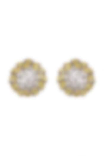 White Finish White Diamond Earrings by Aster
