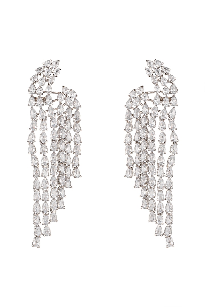White Finish Dangler Earrings by Aster at Pernia's Pop Up Shop