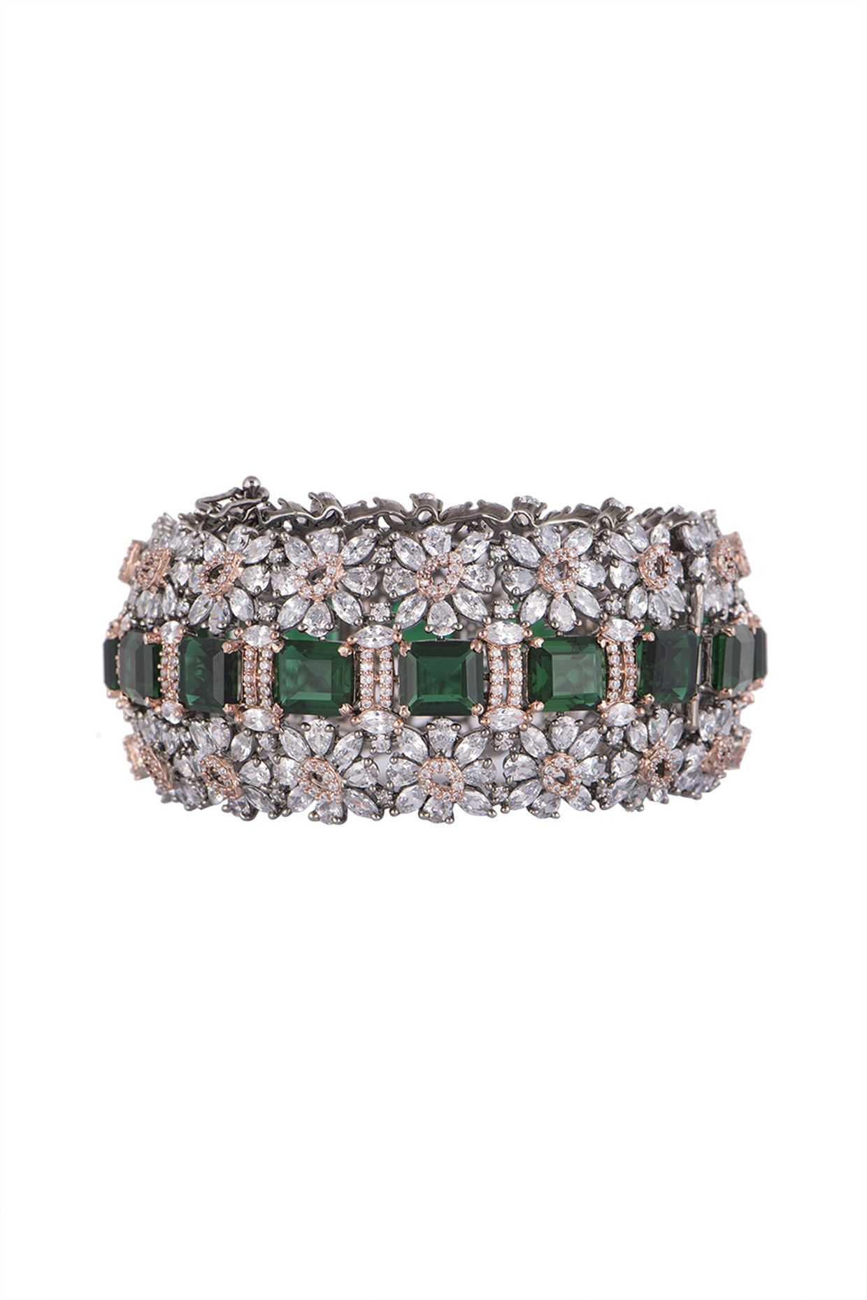 Black Rhodium Finish Openable Bangle by Aster