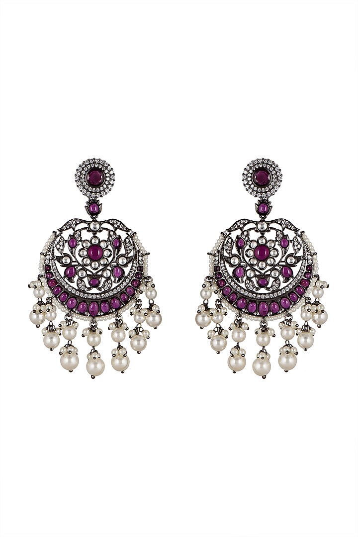 Black Rhodium Finish Diamond Earrings by Aster at Pernia's Pop Up Shop