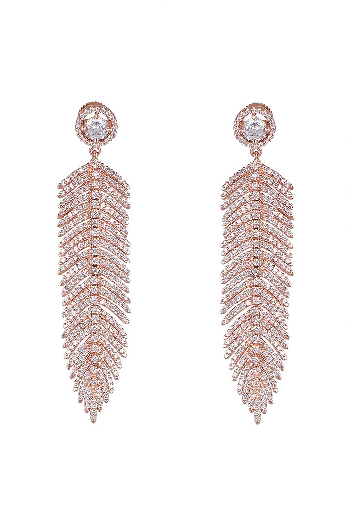 Rose Gold Finish Diamond Earrings by Aster at Pernia's Pop Up Shop