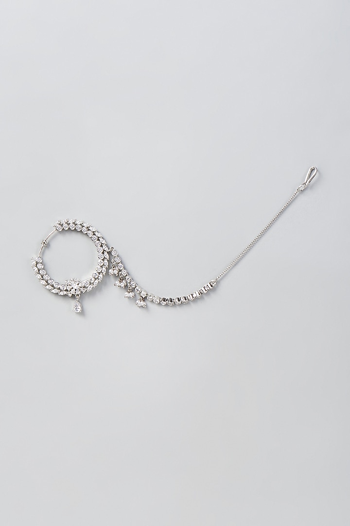 White Finish Zircon Nose Ring by Aster at Pernia's Pop Up Shop