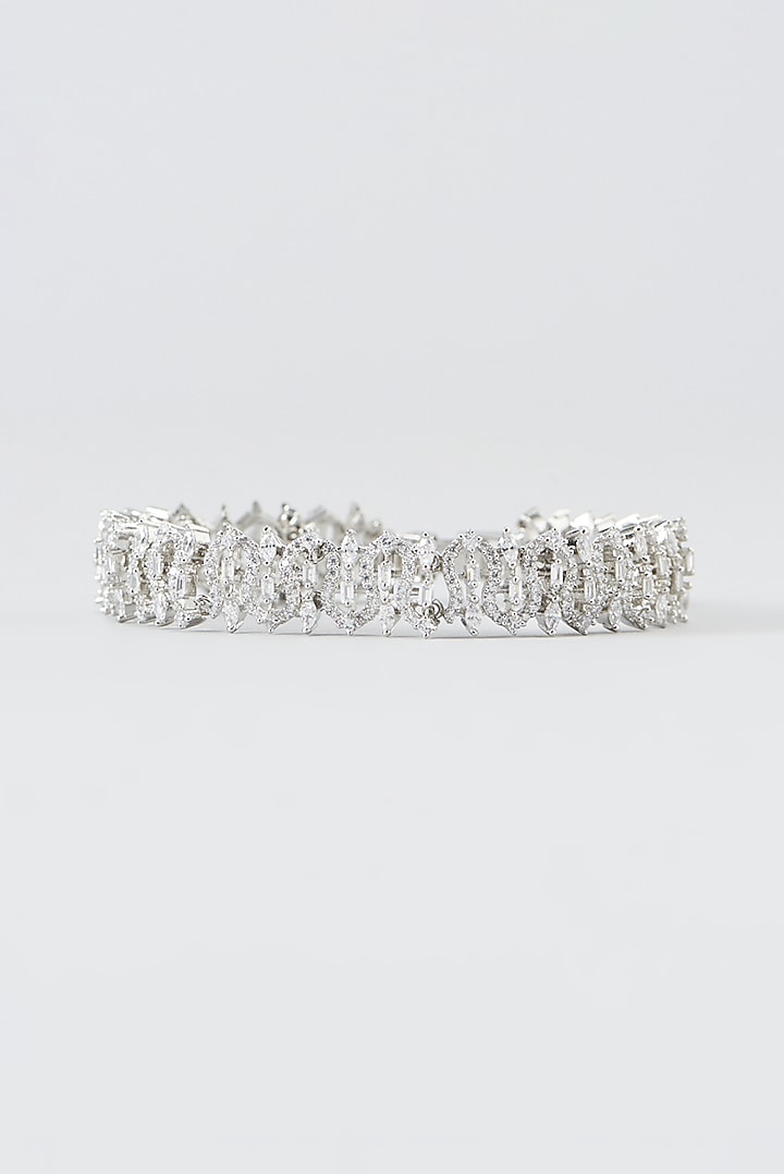 White Finish Faux Diamond Bracelet Design by Aster at Pernia's Pop Up