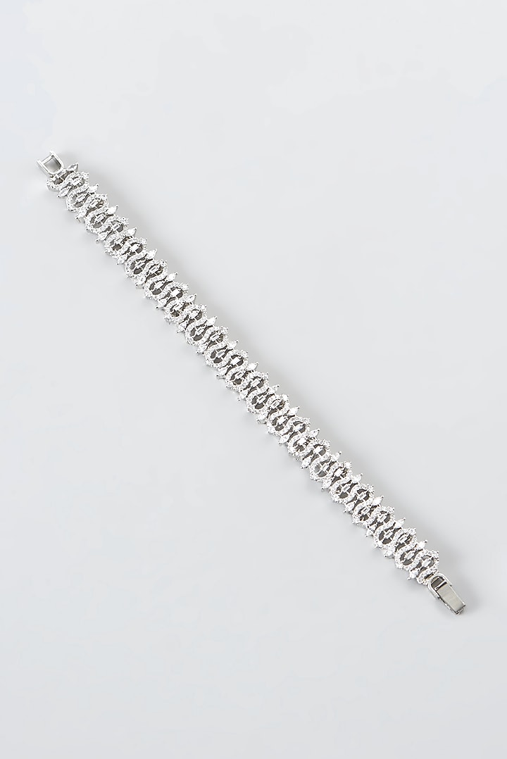White Finish Zircon Bracelet by Aster at Pernia's Pop Up Shop