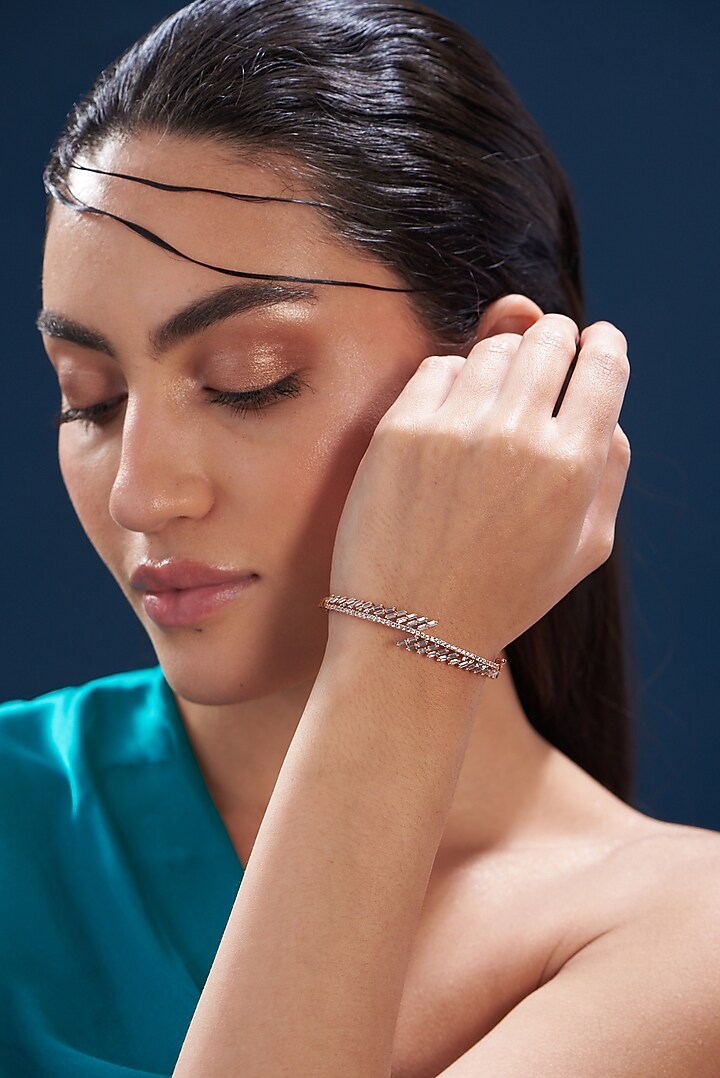 Rose Gold Finish Zircon Bracelet by Aster at Pernia's Pop Up Shop