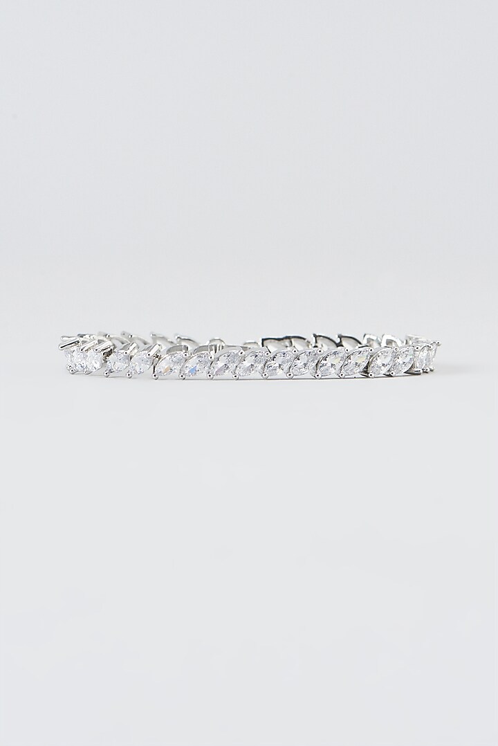White Finish Zircon Bracelet by Aster at Pernia's Pop Up Shop