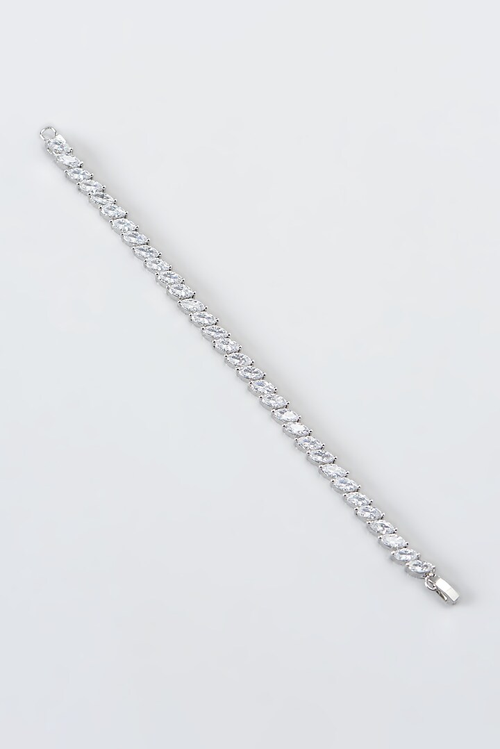 White Finish Zircon Bracelet by Aster at Pernia's Pop Up Shop