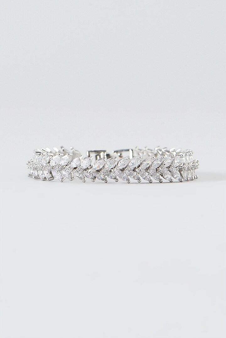 White Finish Zircon Bracelet by Aster at Pernia's Pop Up Shop