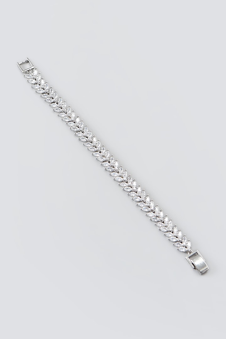 White Finish Zircon Bracelet by Aster at Pernia's Pop Up Shop