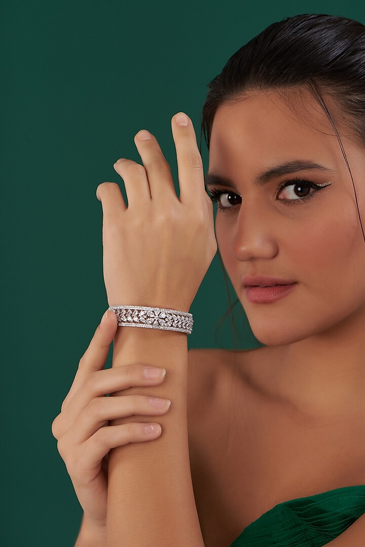 White Finish Zircon Bracelet by Aster at Pernia's Pop Up Shop