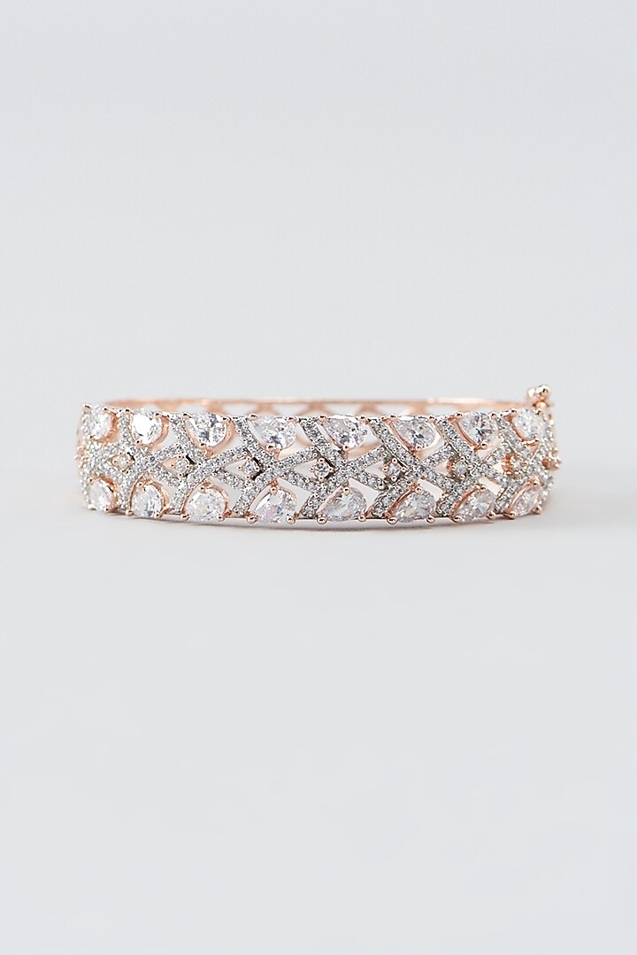 Rose Gold Finish Zircon Bracelet by Aster at Pernia's Pop Up Shop