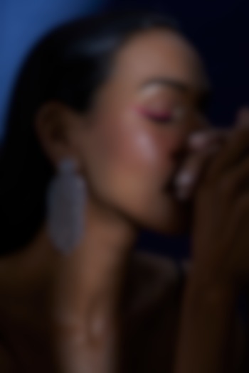 White Finish Zircon Dangler Earrings by Aster at Pernia's Pop Up Shop