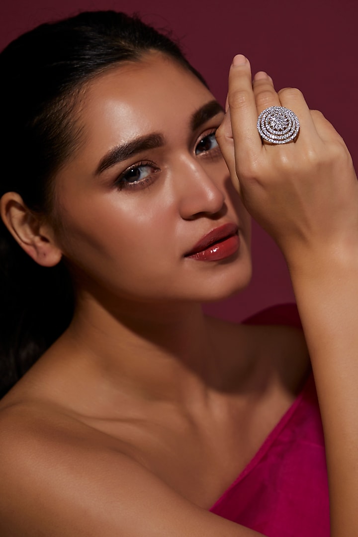 White Finish Zircon Ring by Aster at Pernia's Pop Up Shop
