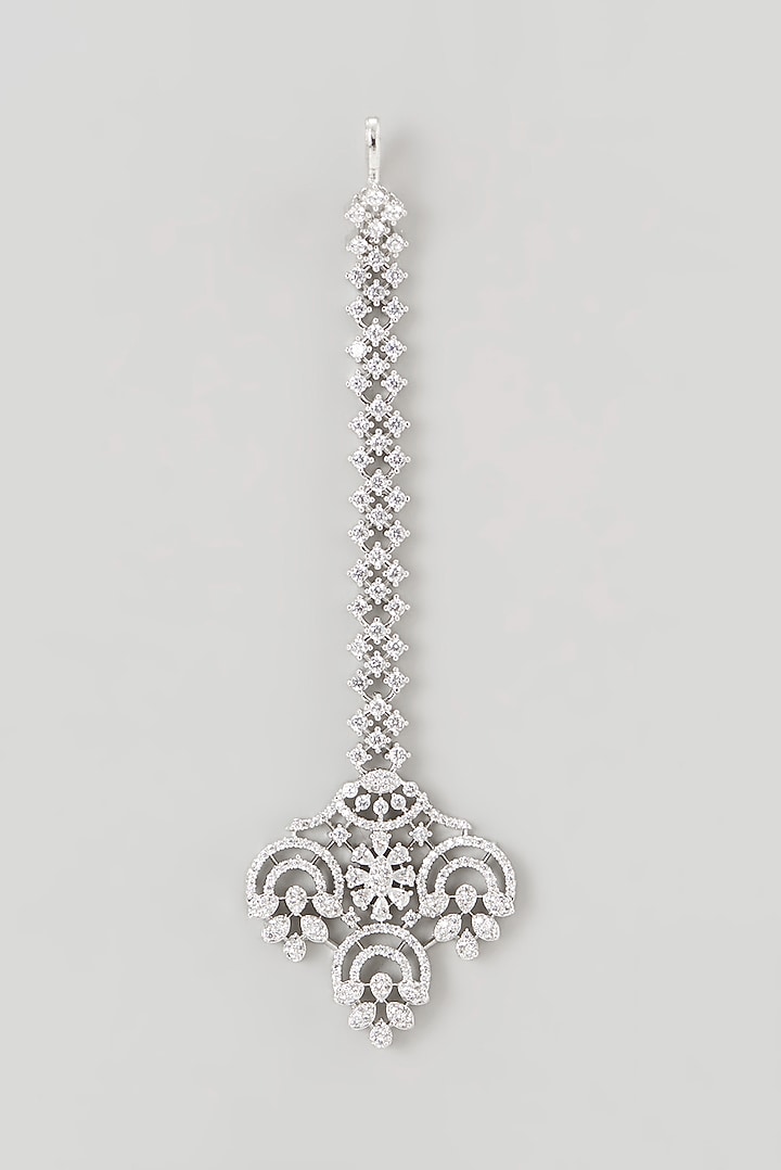 White Finish Faux Diamond Choker Necklace Set by Aster at Pernia's Pop Up Shop