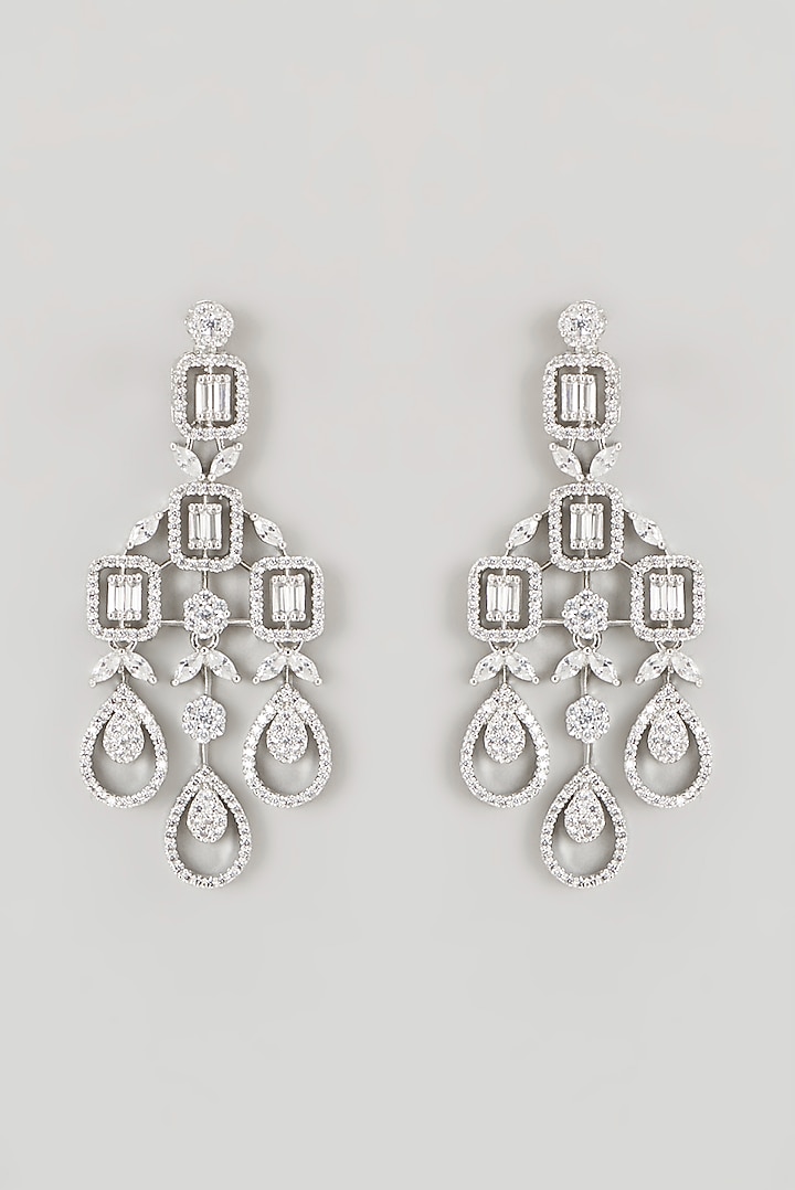White Finish Faux Diamond Necklace Set by Aster at Pernia's Pop Up Shop